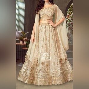 Indian Wedding Guest White Ivory Lehenga Choli